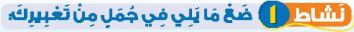 نشاط 1 ضع ما يلي في جملة من تعبيرك